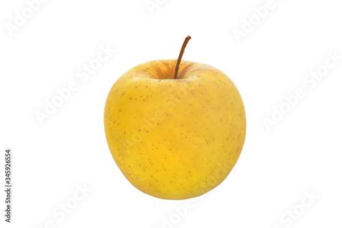  fruit one yellow apple on a white background