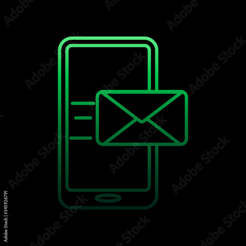 mail in smart phone nolan icon. Simple thin line, outline vector of sosial media network icons for ui and ux, website or mobile application