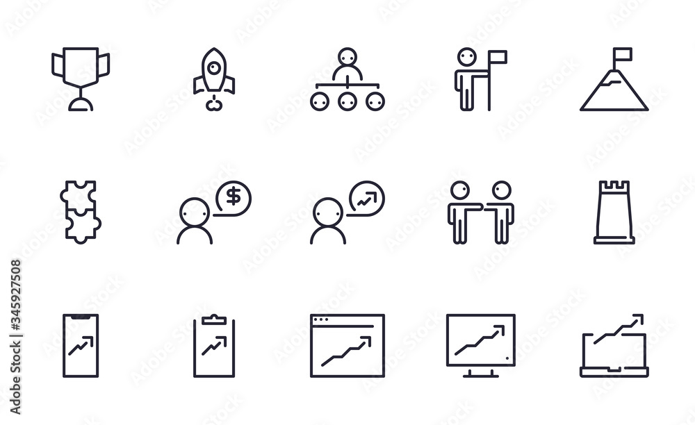 Set of Business vector icon illustration