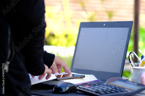 businessman working on laptop computer