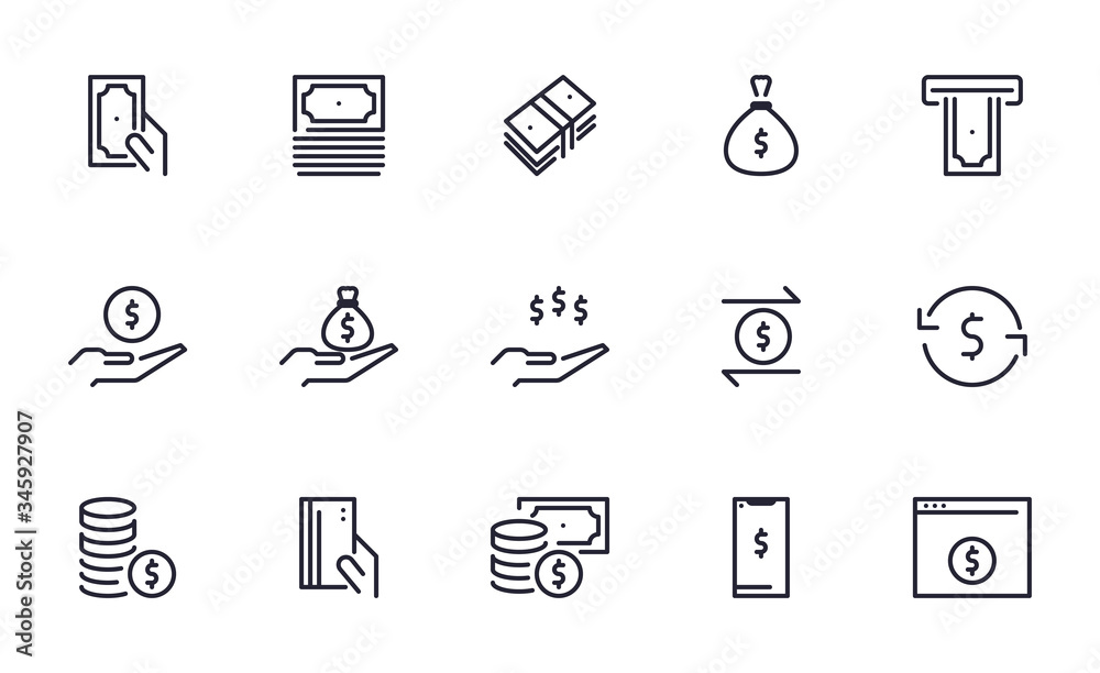 Set of Money vector icon illustration Set of Money vector icon illustration