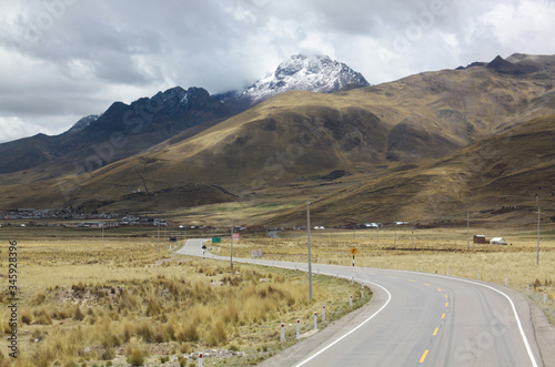 Serene road in Andes mountains Peru