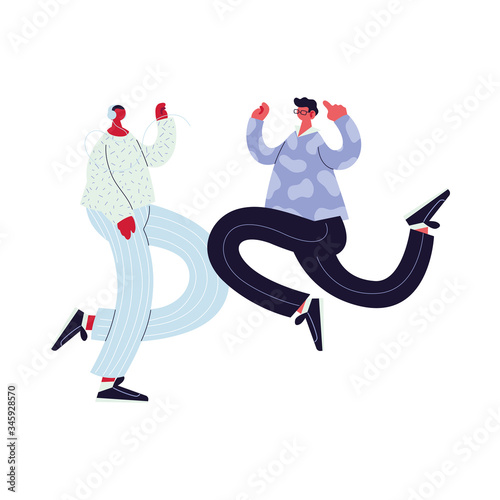 men walking and dancing with style