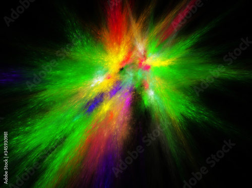 colored fractal on black