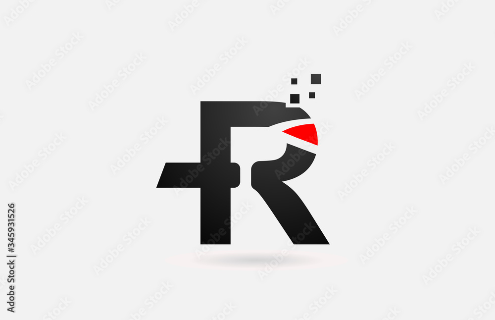 R letter logo icon for business and company with simple black and white dots design R letter logo icon for business and company with simple black and white dots design