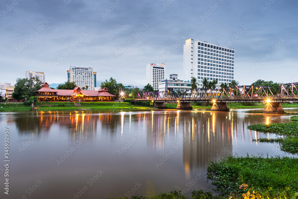 Chiang Mai, Thailand Skyline on the Ping River