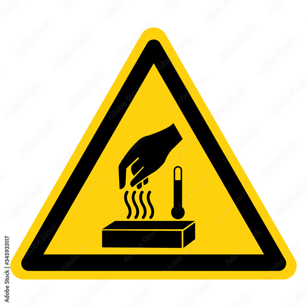 Caution Hot Surface Do Not Touch Symbol Sign, Vector Illustration, Isolate On White Background Label .EPS10 Caution Hot Surface Do Not Touch Symbol Sign, Vector Illustration, Isolate On White Background Label .EPS10