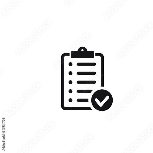 Clipboard with checklist icon, symbol for web site and app design. Vector illstration.