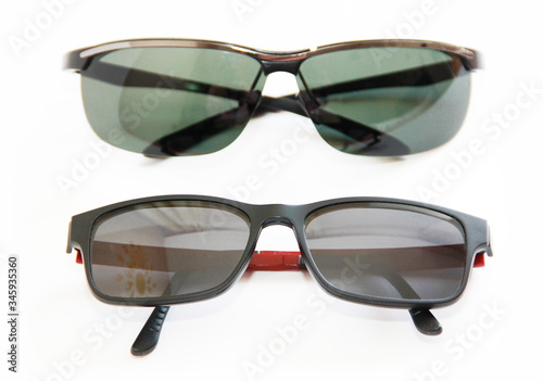 men's black sunglasses on a white background