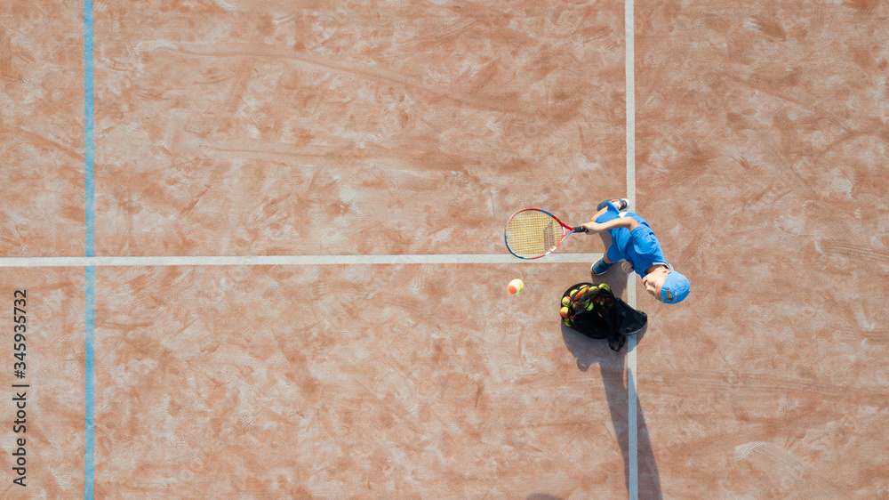 Aerial tennis serve.