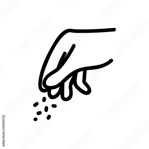 manually salt icon vector. manually salt sign. isolated contour symbol illustration