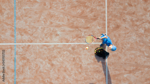 Obraz na płótnie Aerial tennis serve. w salonie