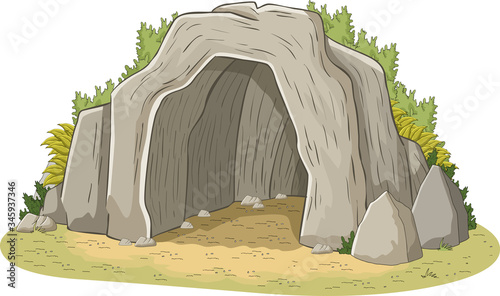 Big cave opening. Empty cave entrance.
