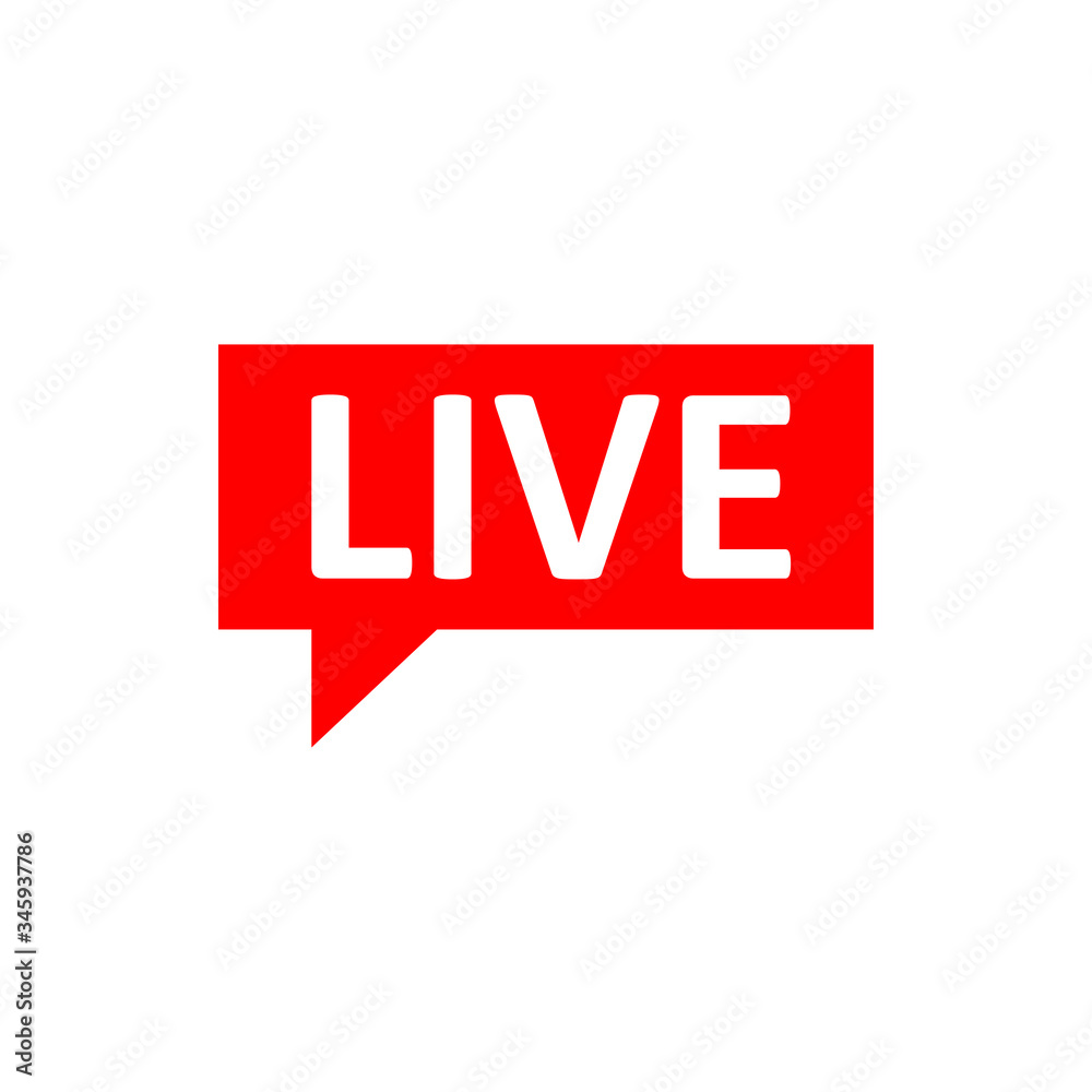 Live Stream sign. Red symbol, button of live streaming, broadcasting, online stream emblem. Live Stream sign. Red symbol, button of live streaming, broadcasting, online stream emblem.