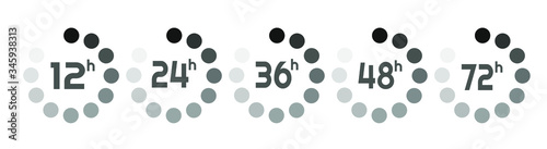 hours clock arrow on white background