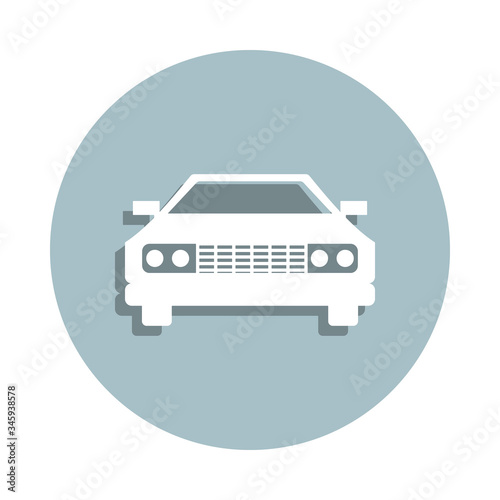 Front view automobile, car badge icon. Simple glyph, flat vector of transport icons for ui and ux, website or mobile application