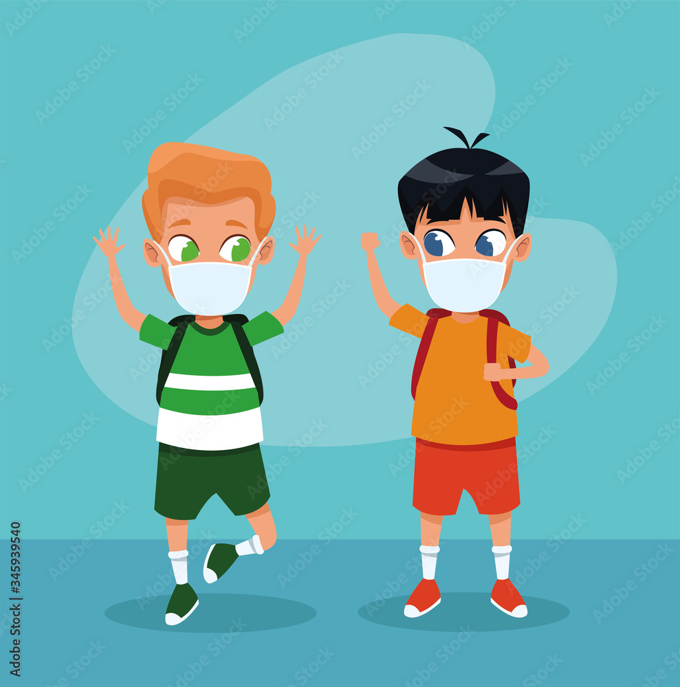 little boys using face masks for covid19 little boys using face masks for covid19
