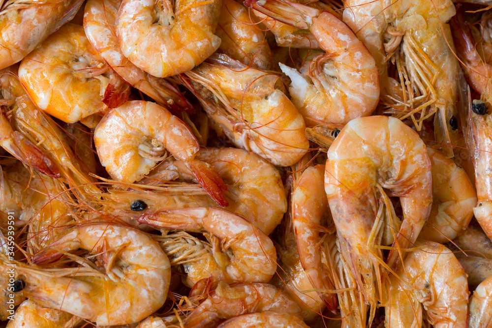 Background of cooking shrimp clams filmed close-up. Background of cooking shrimp clams filmed close-up.