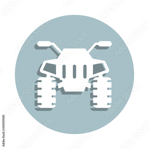 Front view transport, quad bike badge icon. Simple glyph, flat vector of transport icons for ui and ux, website or mobile application