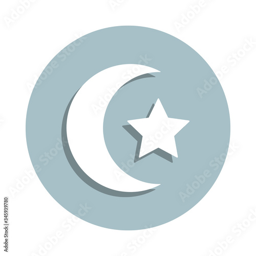Crescent badge icon. Simple glyph, flat vector of world religiosity icons for ui and ux, website or mobile application