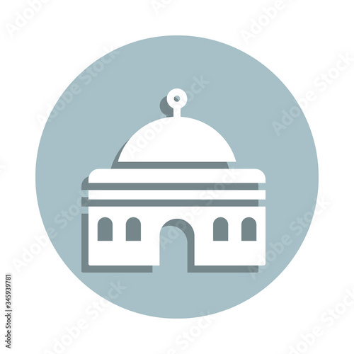 Mosque badge icon. Simple glyph, flat vector of world religiosity icons for ui and ux, website or mobile application