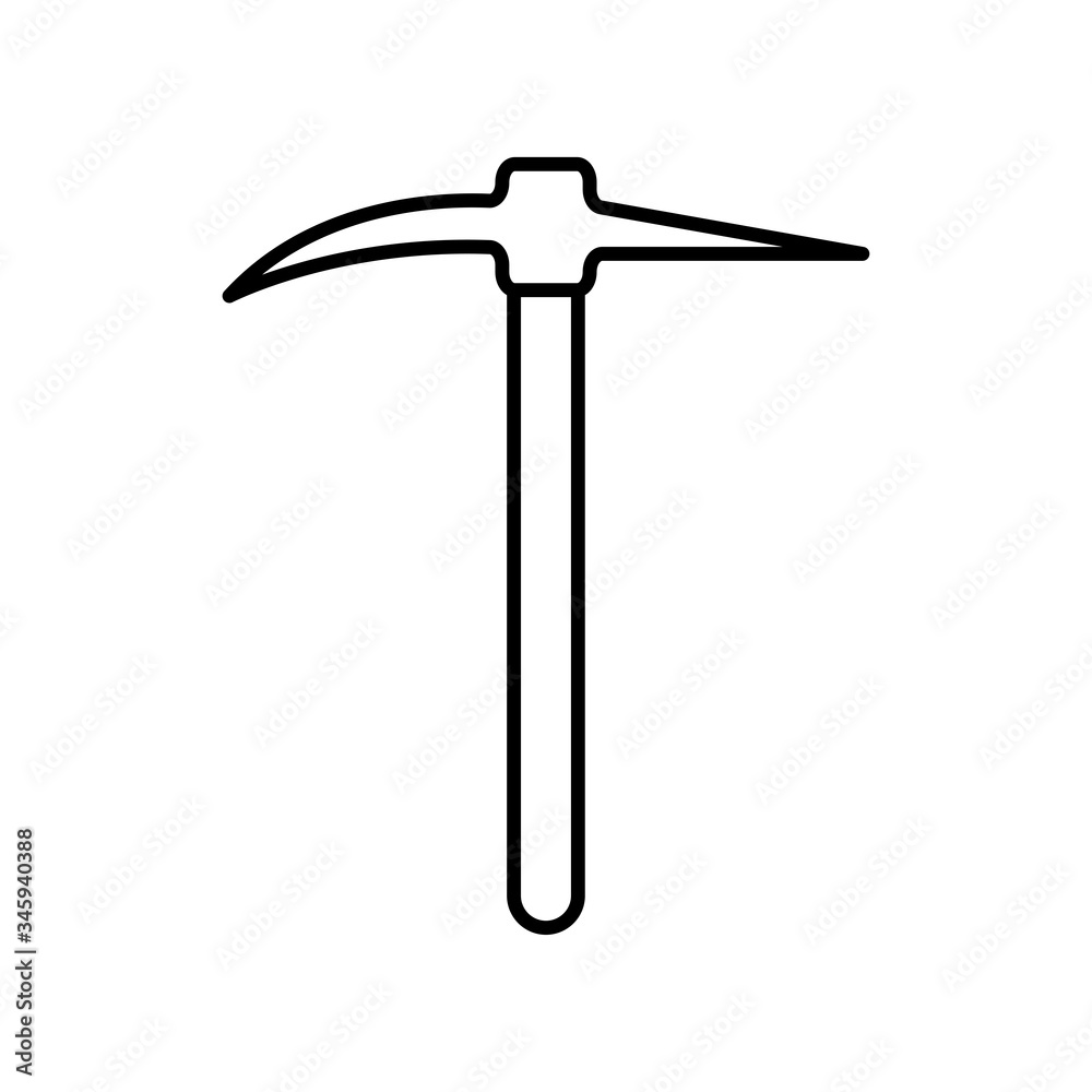 Pickaxe line icon Pickaxe line icon