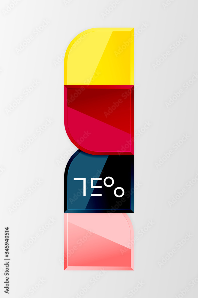 Fototapeta premium Glossy glass squares with round elements geometric composition. Abstract geometric background with 3d effect composition For Wallpaper, Banner, Background, Card, Book Illustration, landing page