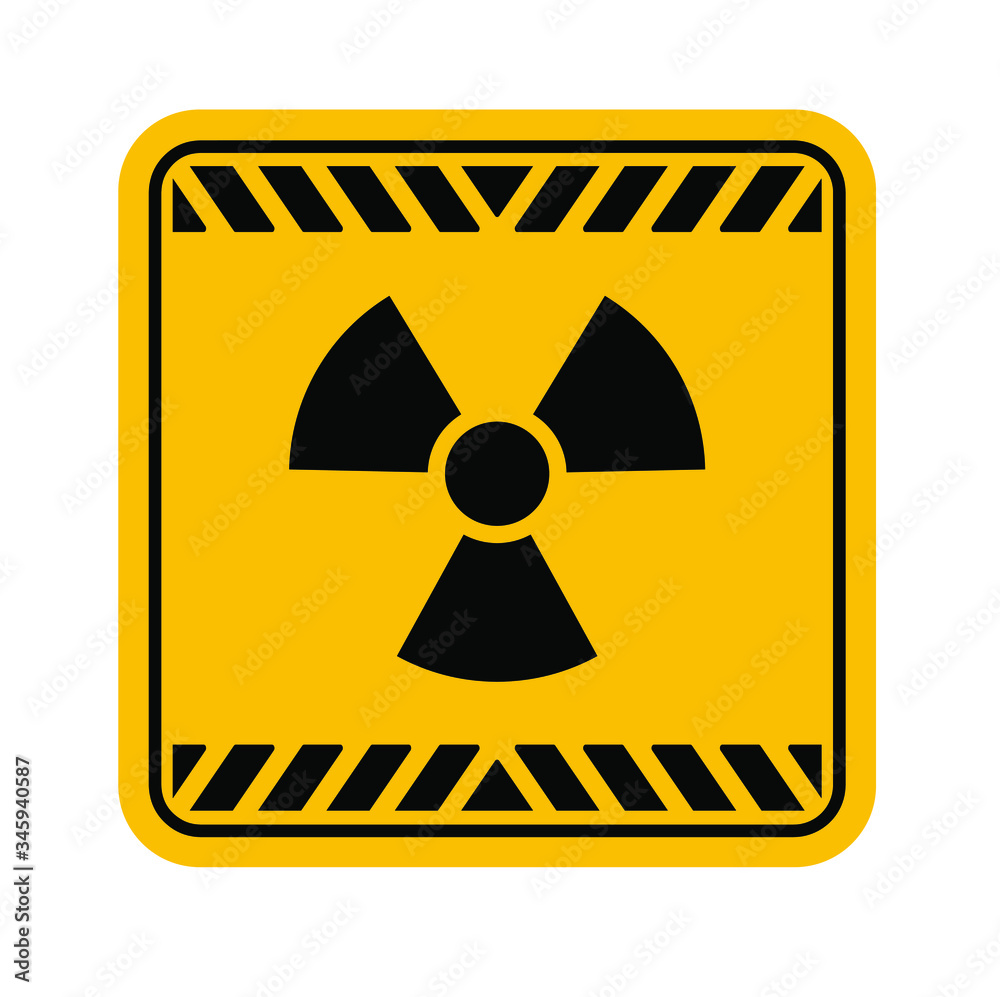 Fototapeta premium radiation warning sign on white