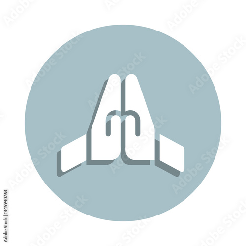 Praying badge icon. Simple glyph, flat vector of world religiosity icons for ui and ux, website or mobile application