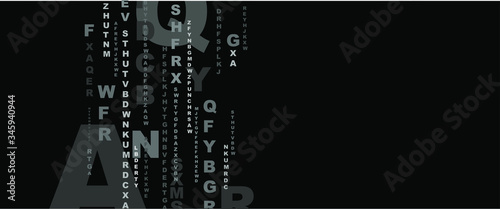 background with letters.	
