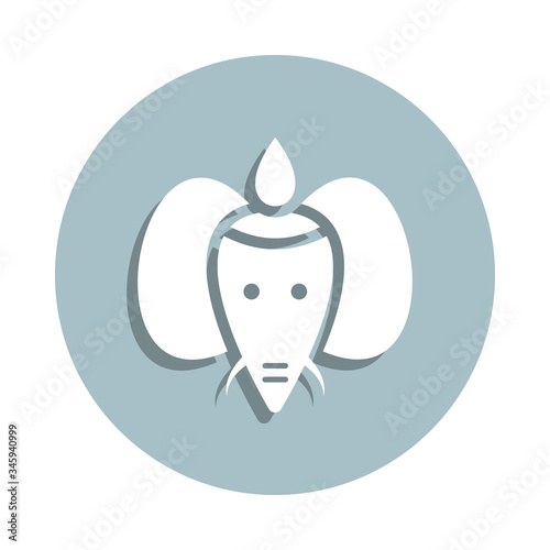 Ganesha badge icon. Simple glyph, flat vector of world religiosity icons for ui and ux, website or mobile application