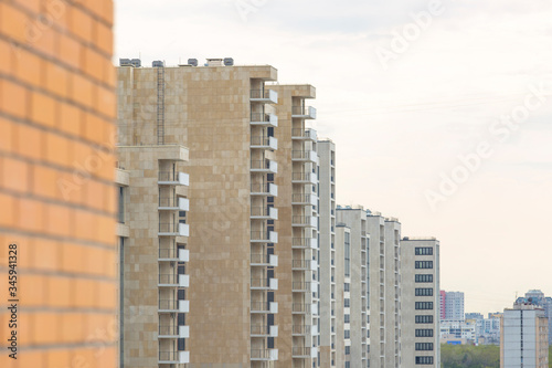 View of modern multi-story reinforced concrete houses
