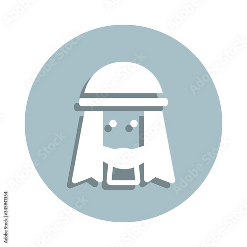 Muslim man badge icon. Simple glyph, flat vector of world religiosity icons for ui and ux, website or mobile application