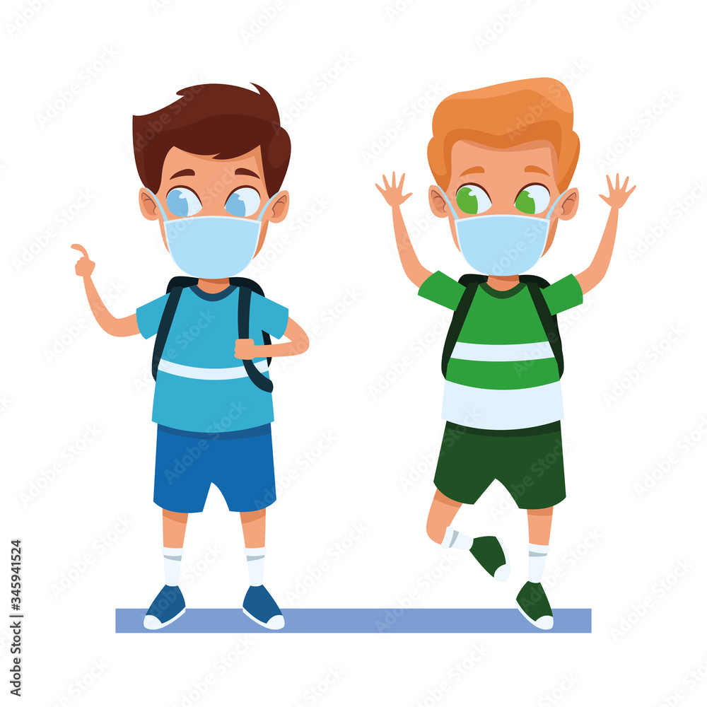 little boys using face masks for covid19 little boys using face masks for covid19