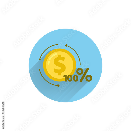 convertion rate colorful flat icon with long shadow. convertion flat icon