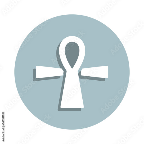 Ankh badge icon. Simple glyph, flat vector of world religiosity icons for ui and ux, website or mobile application