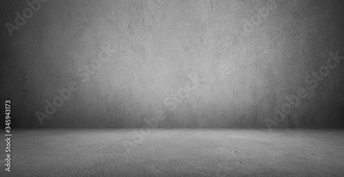 Cement floor and wall backgrounds, interior, empty room, use for display products