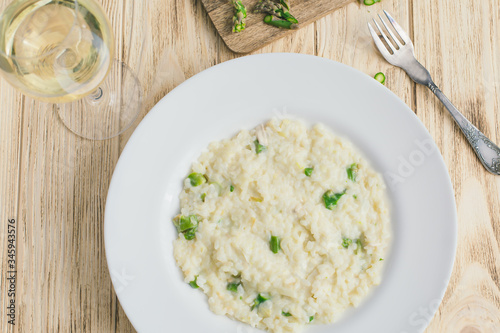 Risotto with Asparagus, Wine, Italian Cuisine