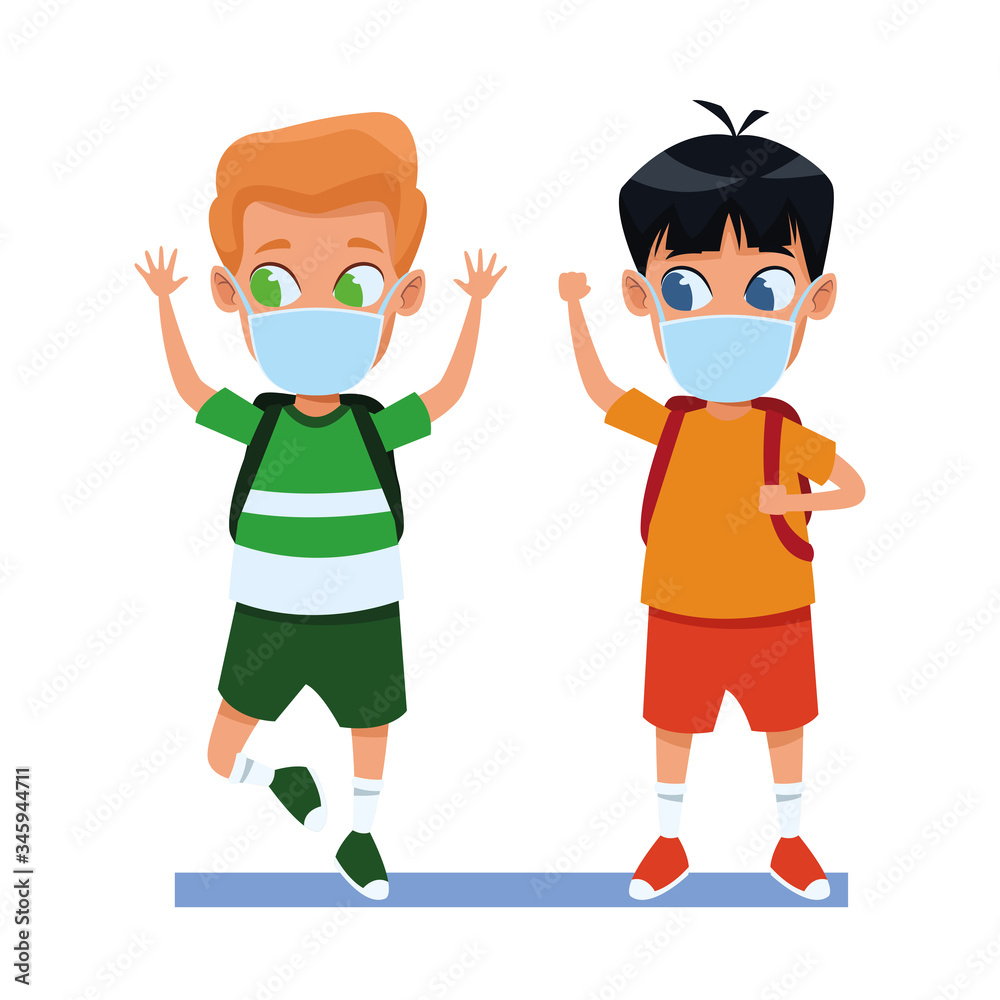 little boys using face masks for covid19 little boys using face masks for covid19