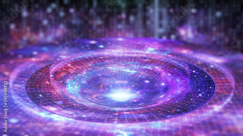 Gravitational lens effect.Time trap.Space-time well.time Tunnel.Gravitational field