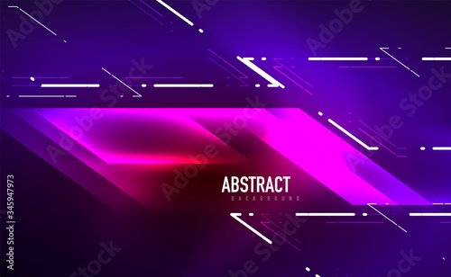 Dynamic neon shiny abstract background. Trendy abstract layout template for business or technology presentation, internet poster or web brochure cover, wallpaper