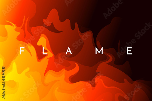 Vector illustration. Flame background. Cartoon concept. Minimalist gradient color background. Hand drawing fire wallpaper. Design for website or game template, poster, banner. Modern art graphic