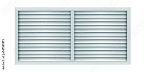 Two section plastic air vent. Wall ventilation grate. Exhaust and supply ventilation system. Room conditioner element.