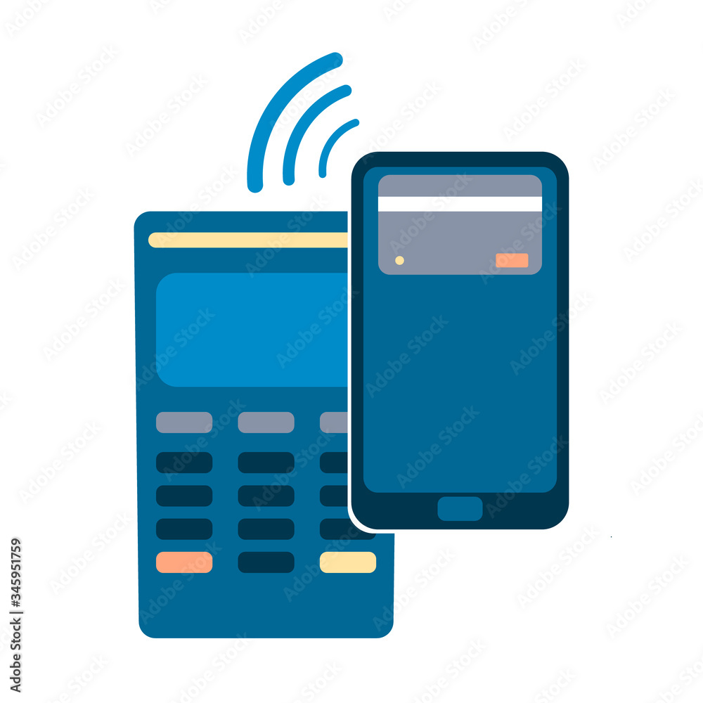 Mobile payment concept with a symbol of credit card on smartphone. NFC technology. Mobile payment concept with a symbol of credit card on smartphone. NFC technology.