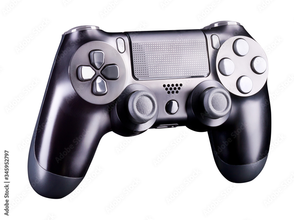 Black video game joystick gamepad isolated on a white background Black video game joystick gamepad isolated on a white background