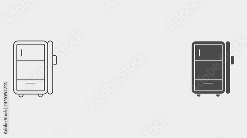 Refrigerator outline and filled vector icon sign symbol