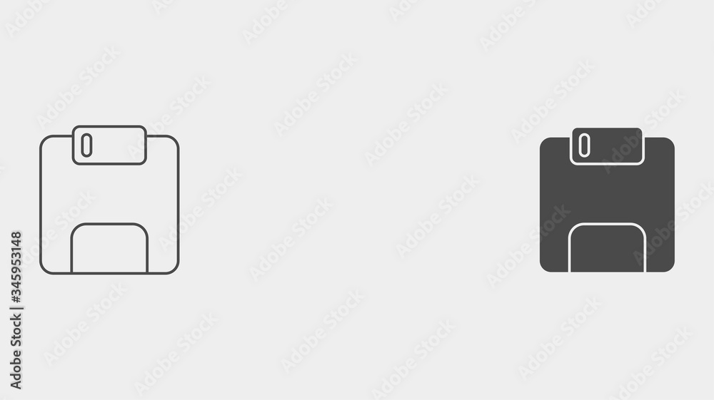 Save outline and filled vector icon sign symbol Save outline and filled vector icon sign symbol