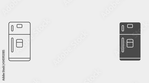 Refrigerator outline and filled vector icon sign symbol