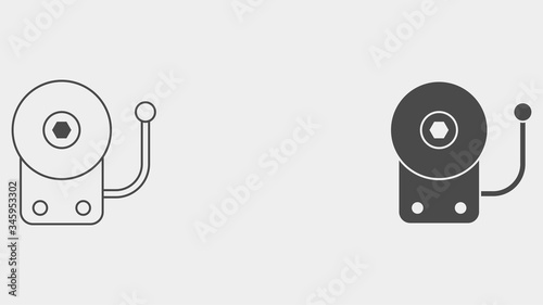 School bell outline and filled vector icon sign symbol
