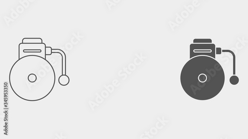School bell outline and filled vector icon sign symbol